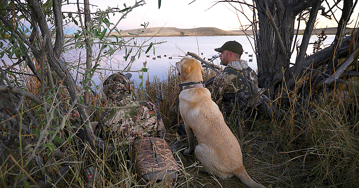 Andrew McKean and DU Biologist Adam McDaniel on a hunt in Montana. Photo by Bill Buckley